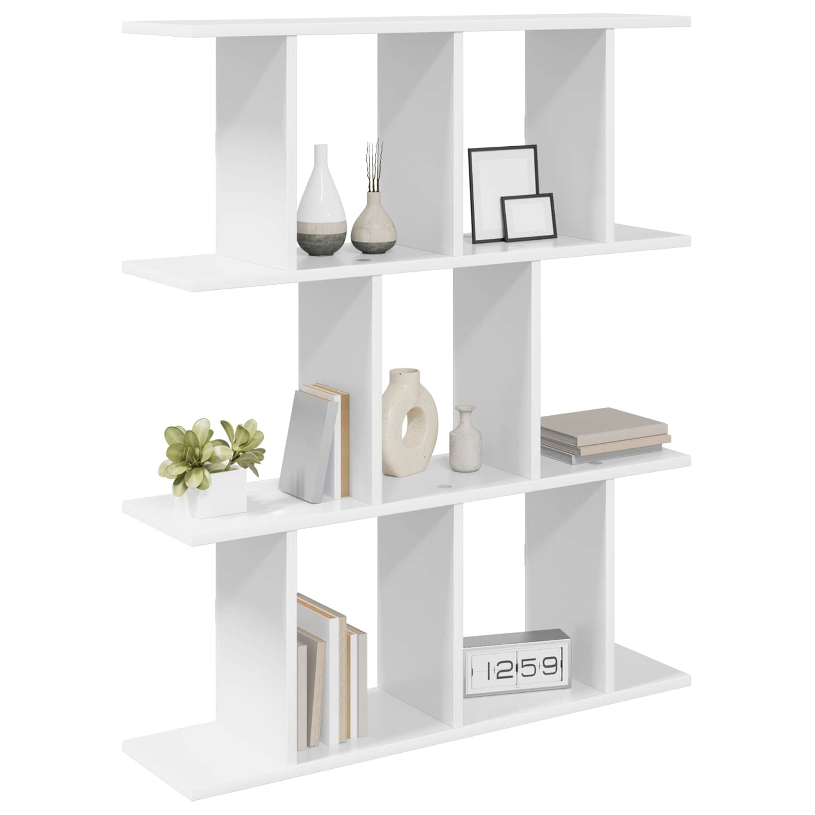 vidaXL Wall Shelf White 102 x 20 x 96 cm Engineered Wood 3