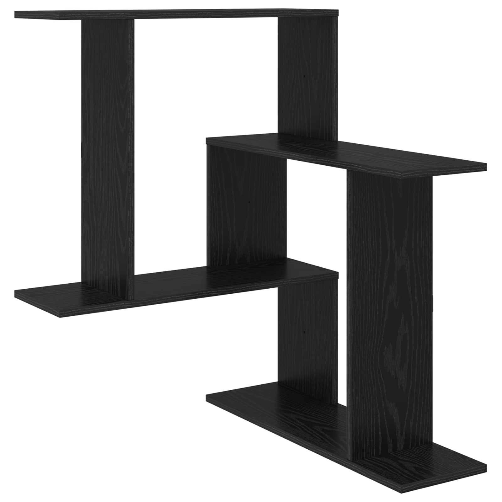 vidaXL Wall Shelf Black Oak 67 x 67 x 87 cm Engineered Wood 2
