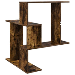 vidaXL Wall Shelf Smoked Oak 67 x 67 x 87 cm Engineered Wood 6