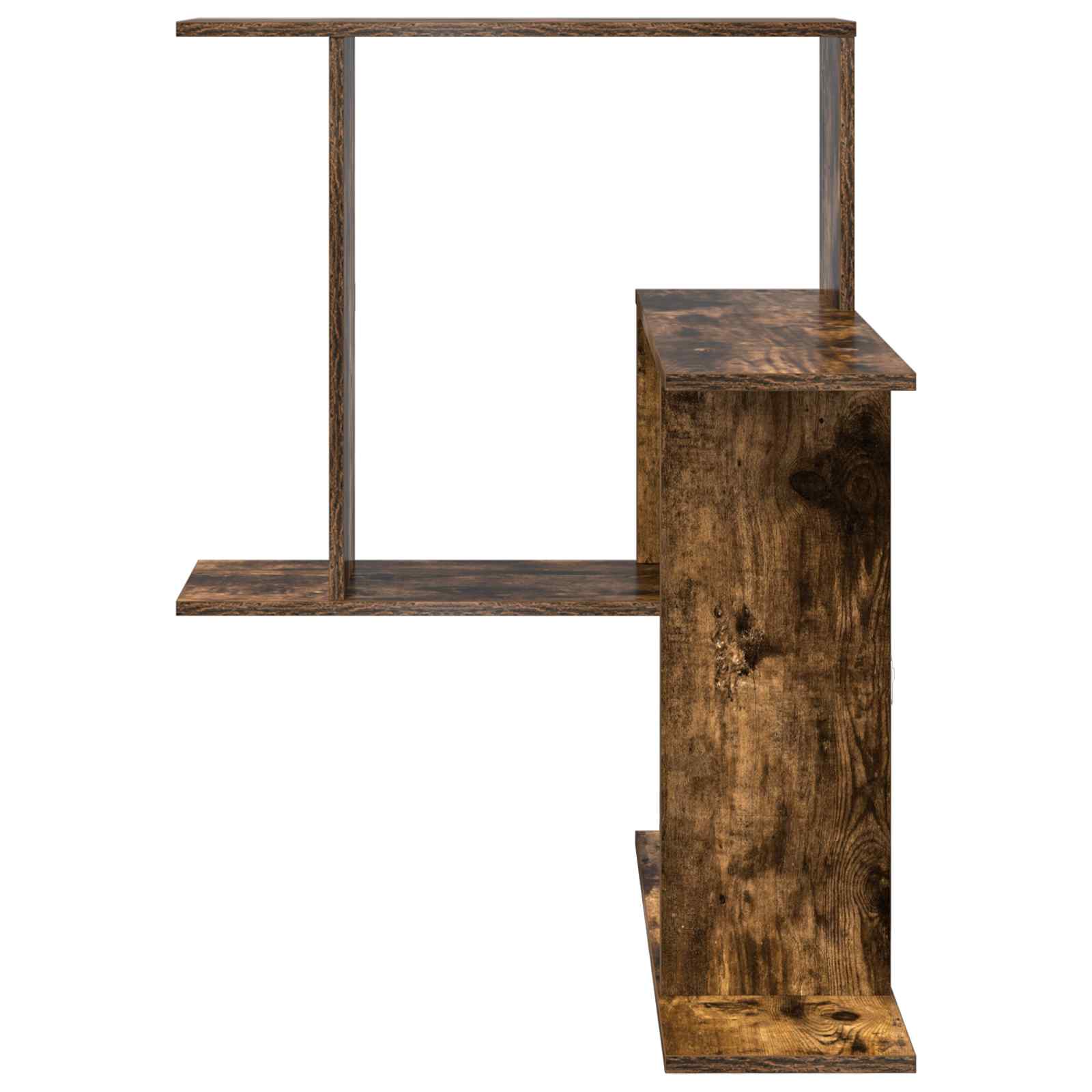 vidaXL Wall Shelf Smoked Oak 67 x 67 x 87 cm Engineered Wood 4