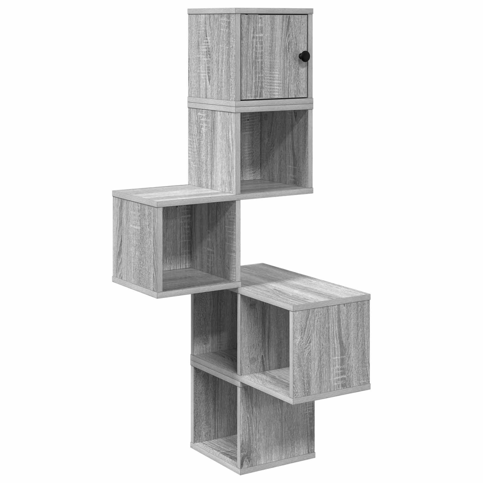 vidaXL Wall Corner Shelf Grey Sonoma 48 x 48 x 120 cm Engineered Wood 2