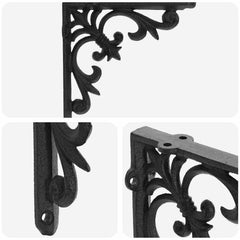 vidaXL Wall Shelf Brackets 12 pcs Black 10 x 10 x 2.8 cm Steel 6