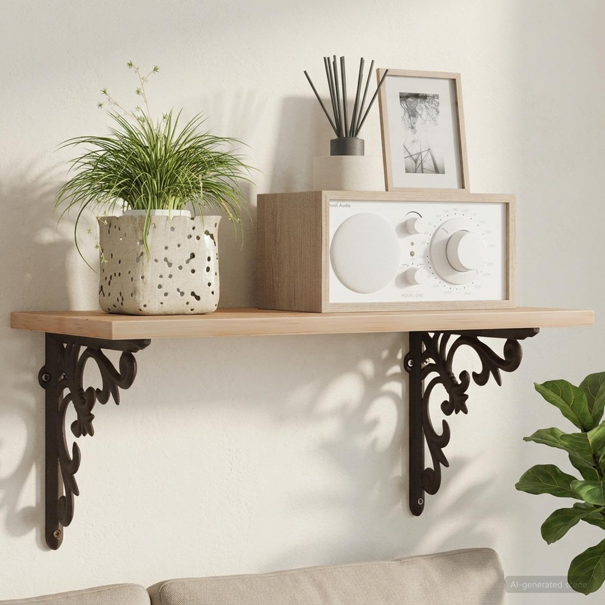 vidaXL Wall Shelf Brackets 10 x 10 x 2.8 cm Steel 12 pcs