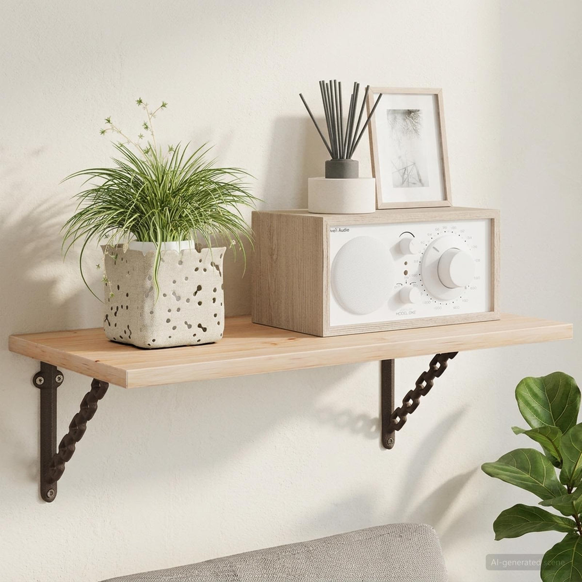 Wall Shelf Brackets 21 x 21 x 3.5 cm Steel 12 Antique brown