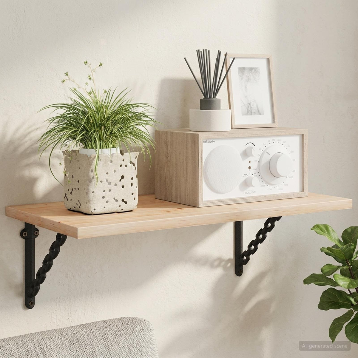 Wall Shelf Brackets 21 x 21 x 3.5 cm Steel 12 Black