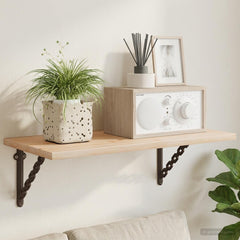 vidaXL Wall Shelf Brackets 21 x 21 x 3.5 cm Steel 12 pcs