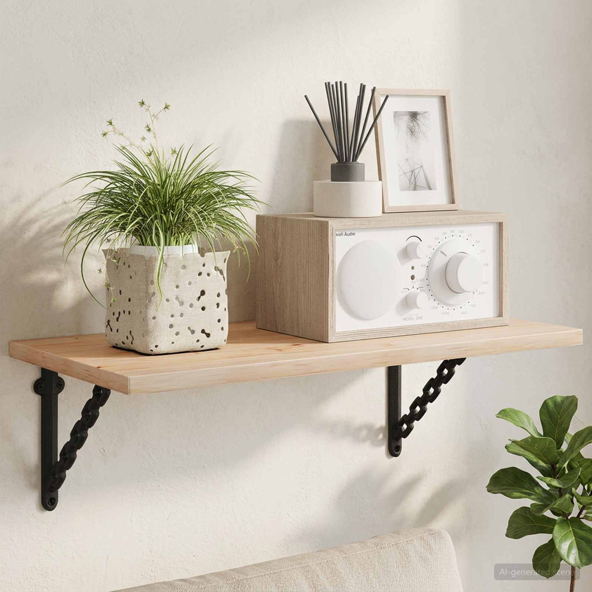 vidaXL Wall Shelf Brackets 21 x 21 x 3.5 cm Steel 12 pcs