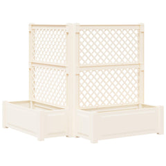Big Planter with Trellis PP White 2