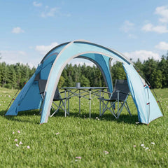 Trekking Tent with Rainfly Water-Resistant Blue 3-Person