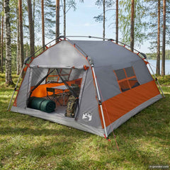 Instant Tent Water-resistant Grey and orange 4-Person
