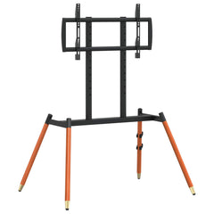TV Tripod Stand for 37-65 Inch Screen Max VESA 400x400 mm 40 kg Black and dark walnut spray with 4 legs (compact vertical bars)
