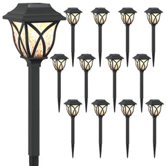 vidaXL Outdoor Solar Lights with Ground Spike 12 pcs Warm White 42 cm 2