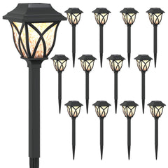 Outdoor Solar Lights with Ground Spike Warm White 42 cm 12