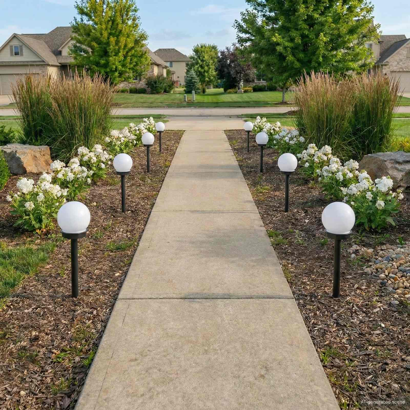 vidaXL Outdoor Solar Lights with Ground Spike 8 pcs Warm White 38.5 cm 1