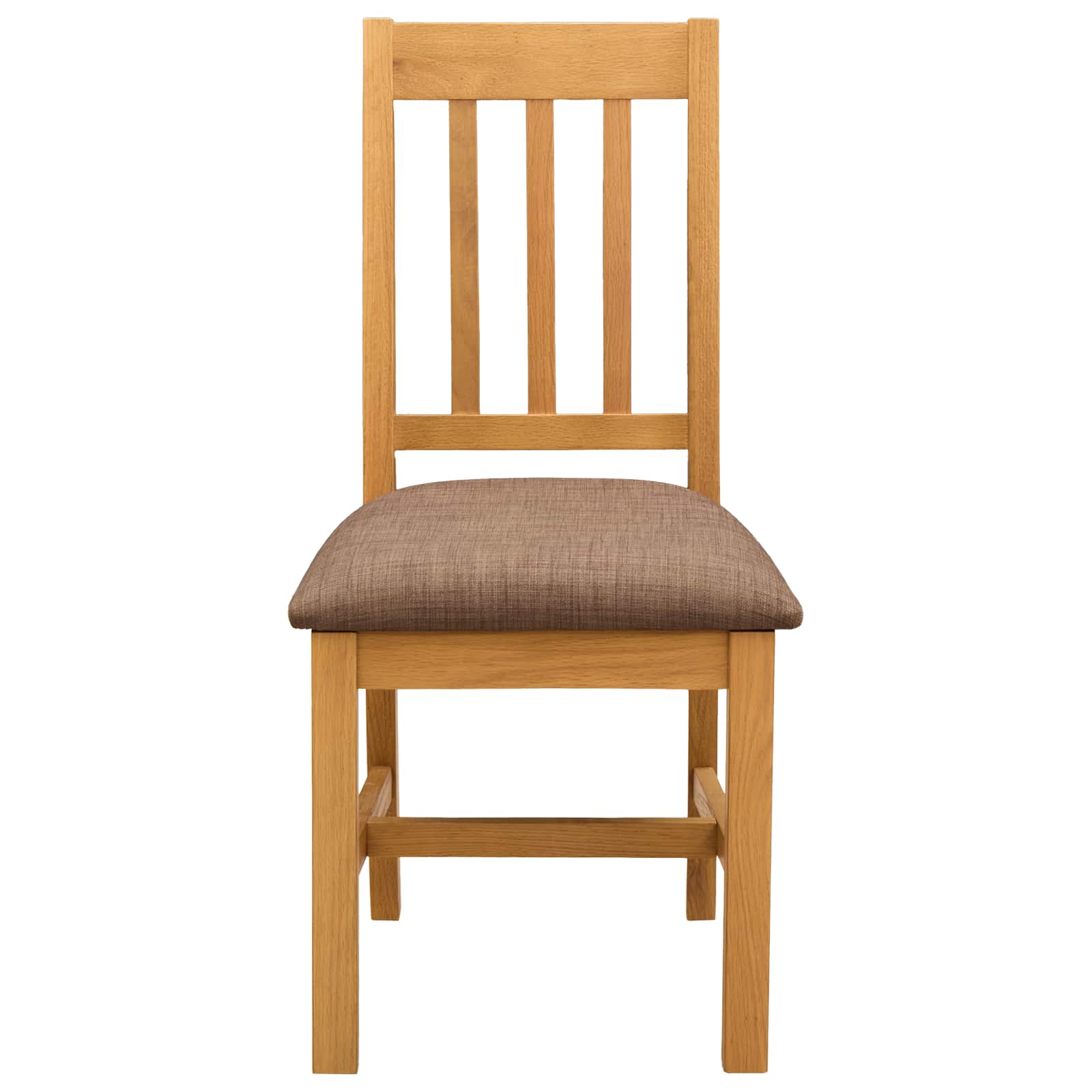 vidaXL Dining Chair VENLO 2 pcs Solid Oak Wood Natural and Grey 3