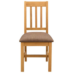 vidaXL Dining Chair VENLO 2 pcs Solid Oak Wood Natural and Grey 3