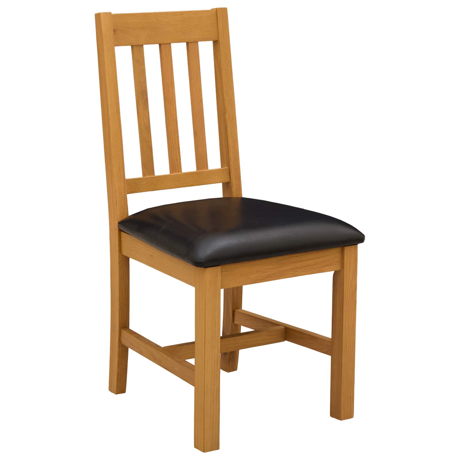 vidaXL Dining Chair VENLO 2 pcs Solid Oak Wood Black 45 x 53 x 92 cm 2