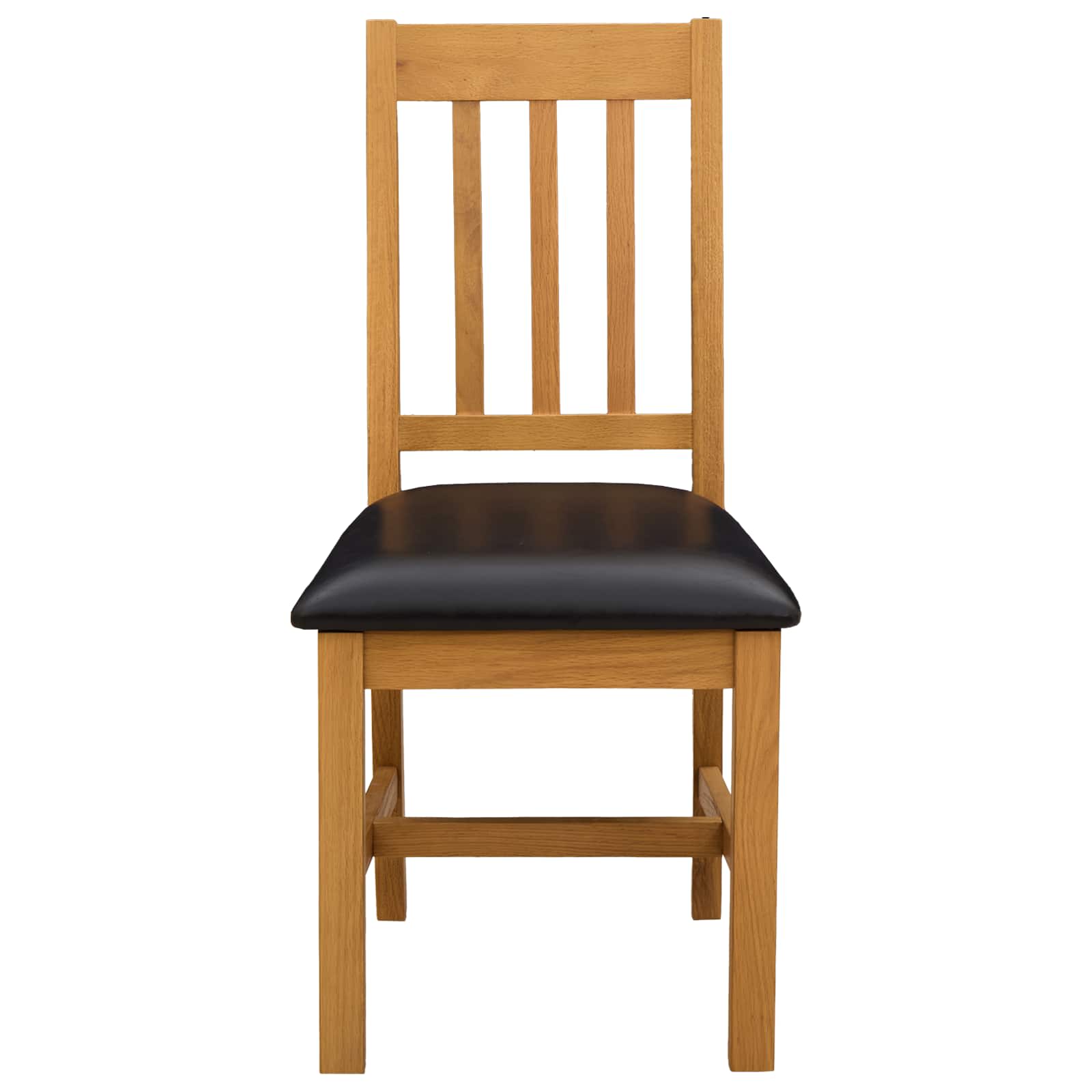 vidaXL Dining Chair VENLO 2 pcs Solid Oak Wood Black 45 x 53 x 92 cm 3