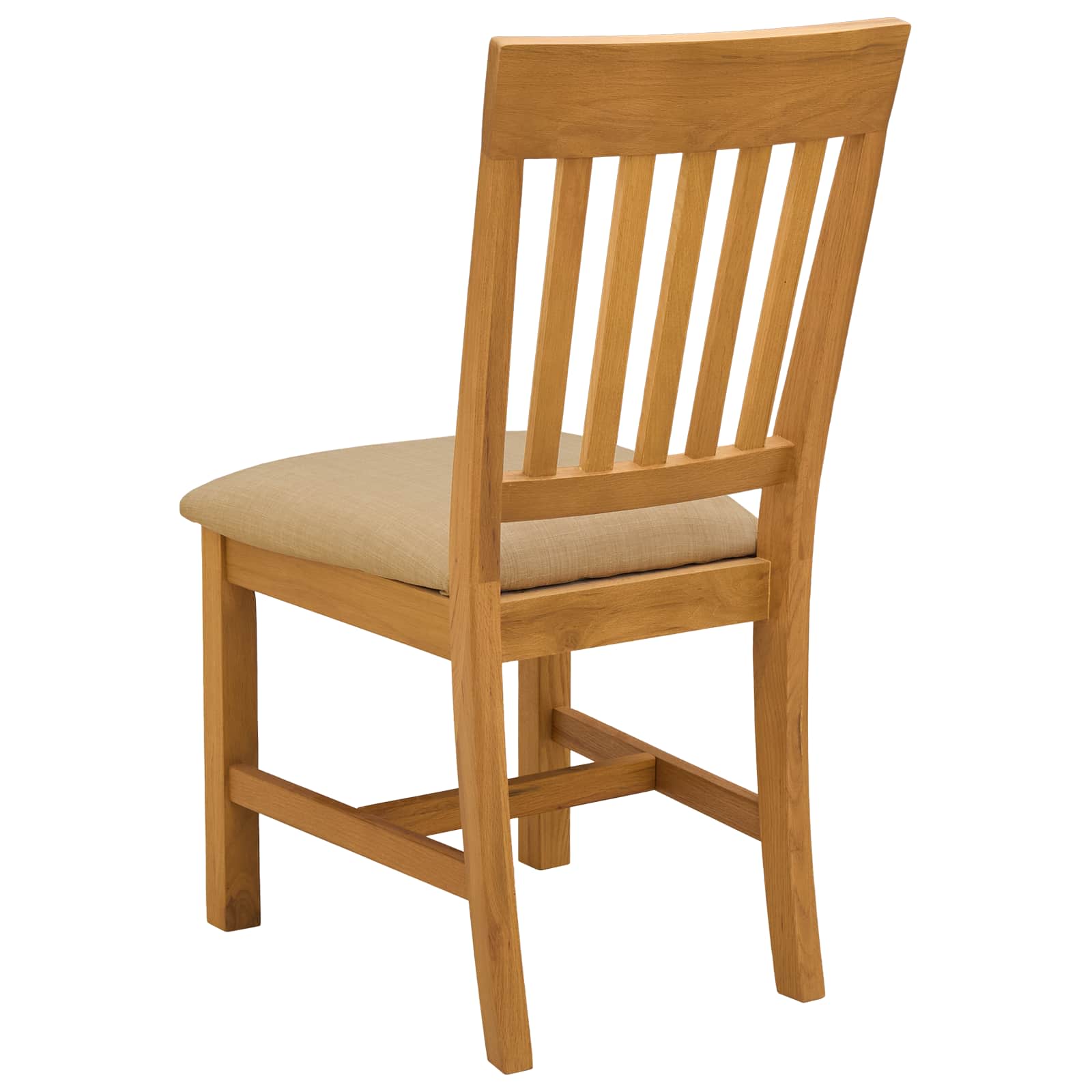 vidaXL Dining Chair 2 pcs Solid Oak Wood Beige 45 x 59 x 92 cm 5