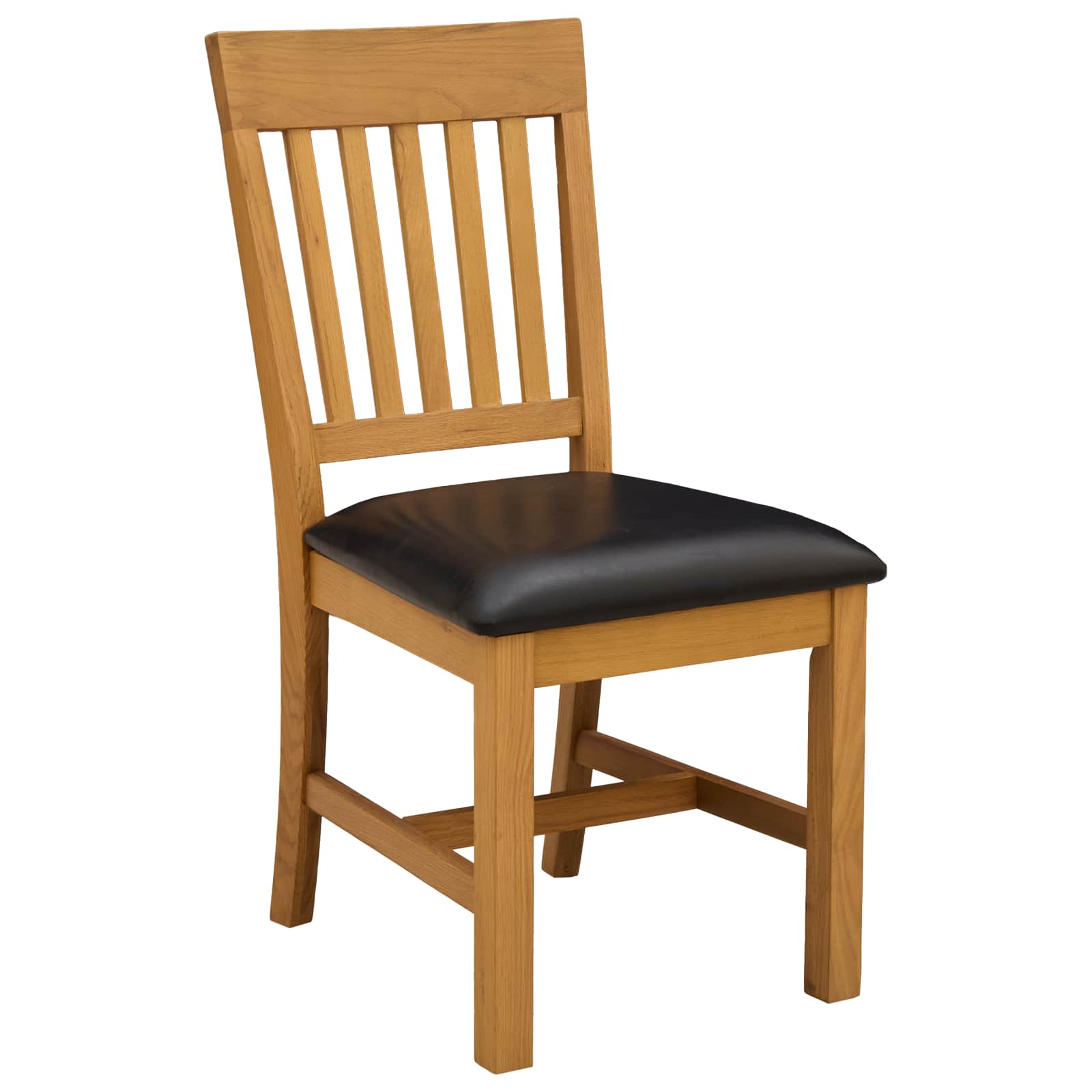 vidaXL Dining Chair 2 pcs Solid Oak Wood Black 45 x 59 x 92 cm 2