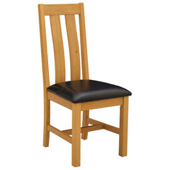 vidaXL Dining Chair 2 pcs Solid Oak Wood Black 45 x 54 x 100 cm 2
