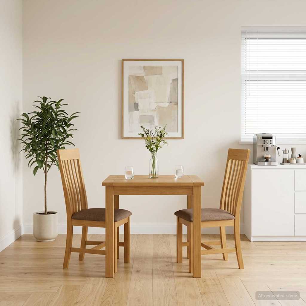 vidaXL Dining Chair 2 pcs Solid Oak Wood Grey 45 x 59.5 x 100 cm 1