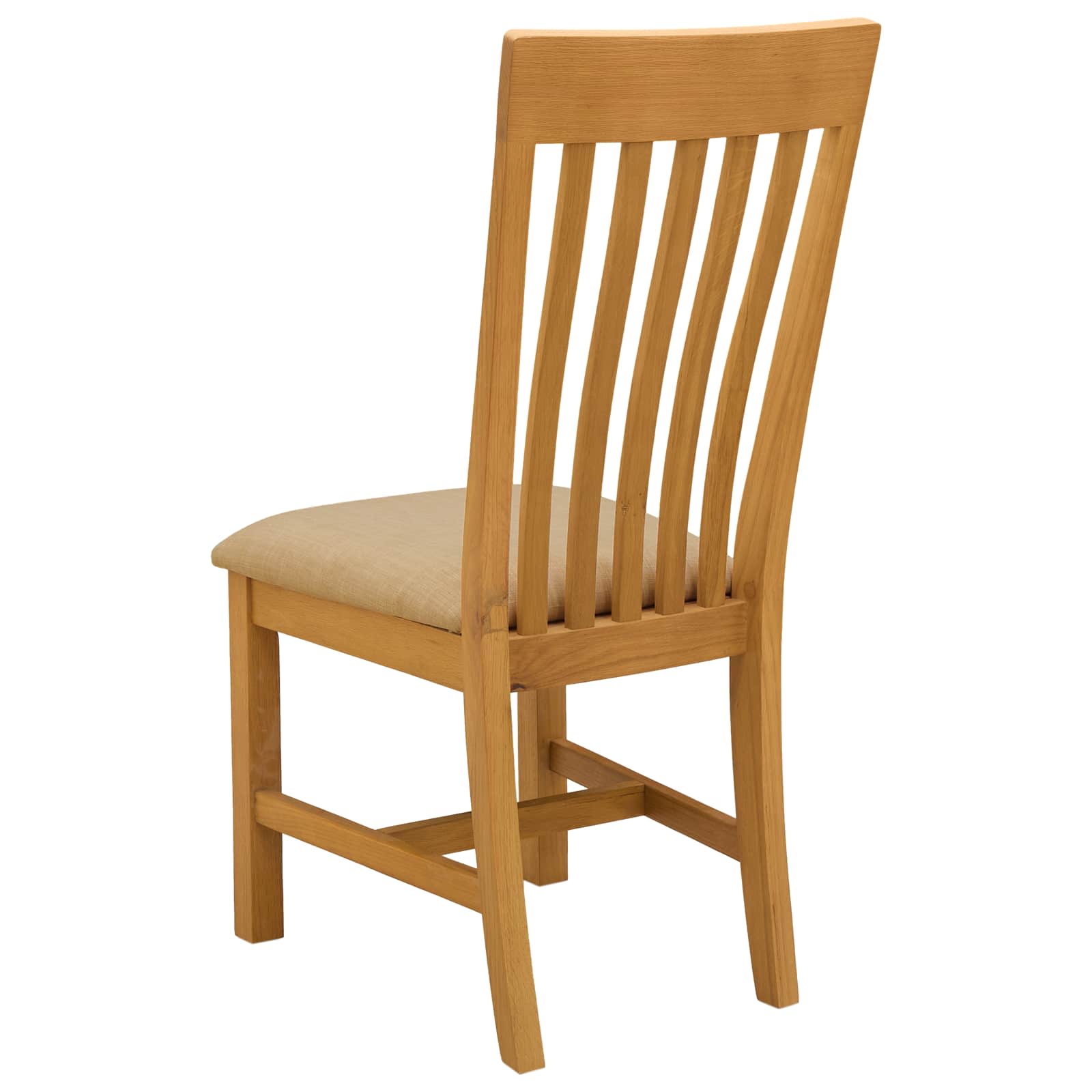 vidaXL Dining Chair 2 pcs Solid Oak Wood Beige 45 x 59.5 x 100 cm 5