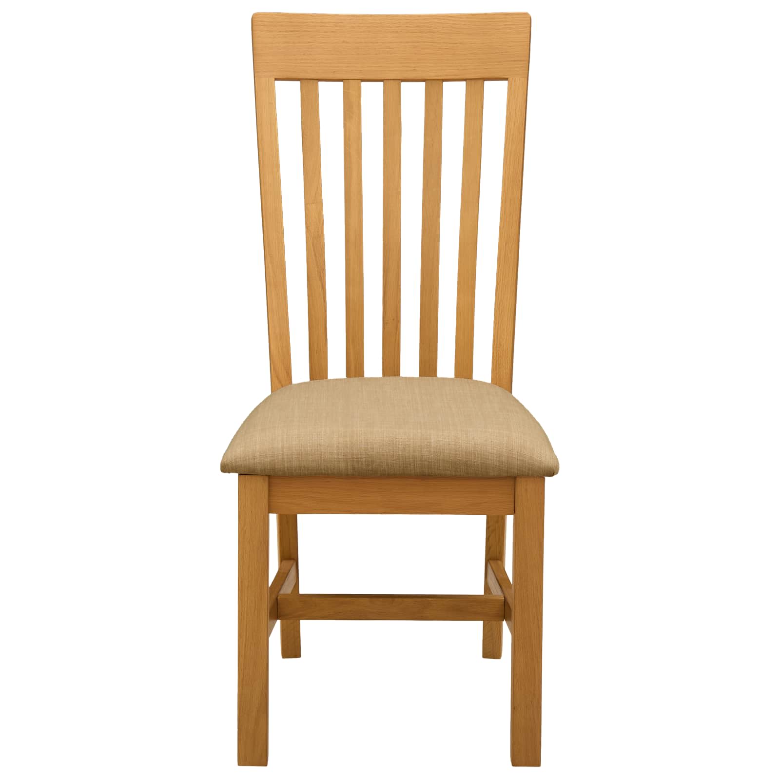 vidaXL Dining Chair 2 pcs Solid Oak Wood Beige 45 x 59.5 x 100 cm 3