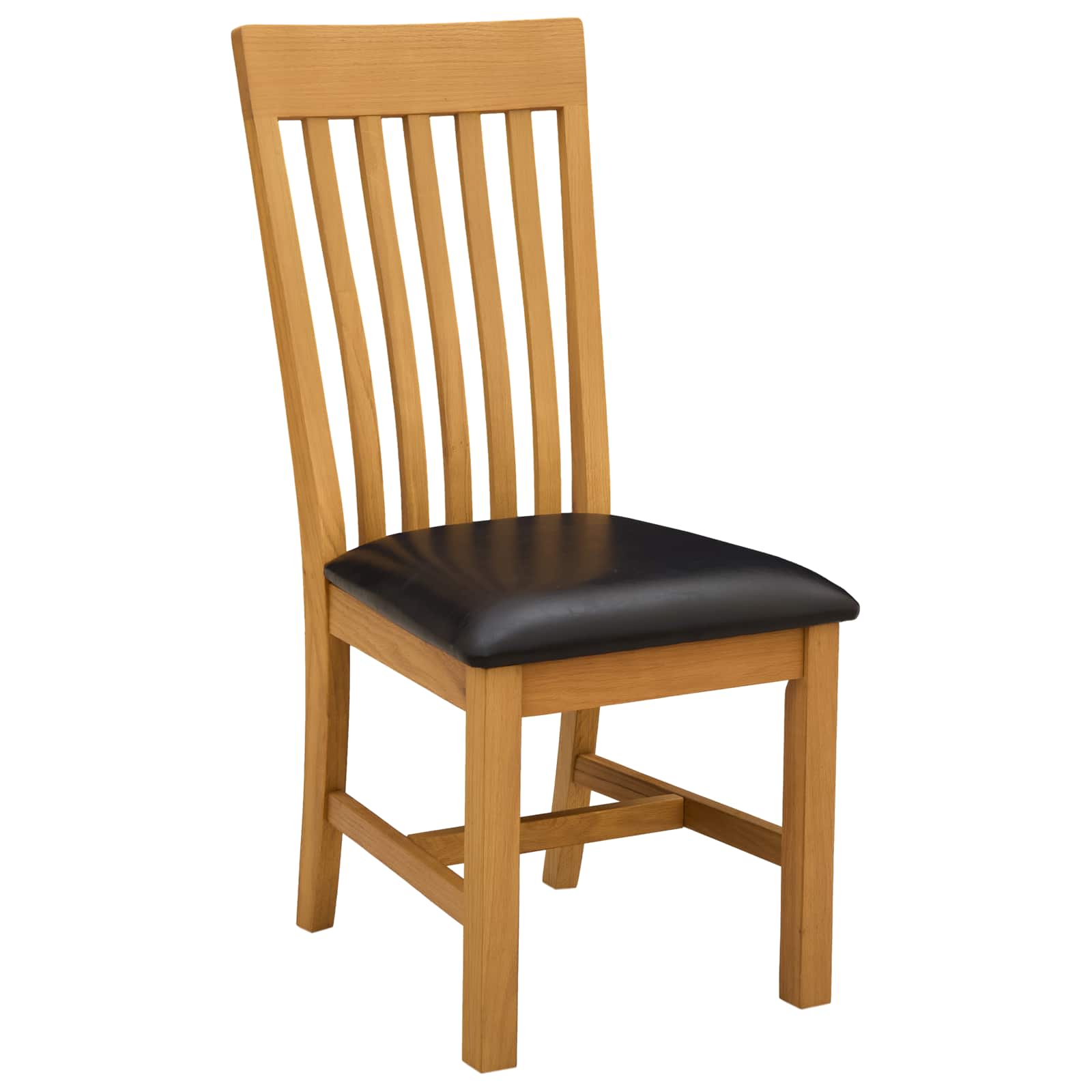 vidaXL Dining Chair 2 pcs Solid Oak Wood Black 45 x 59.5 x 100 cm 2
