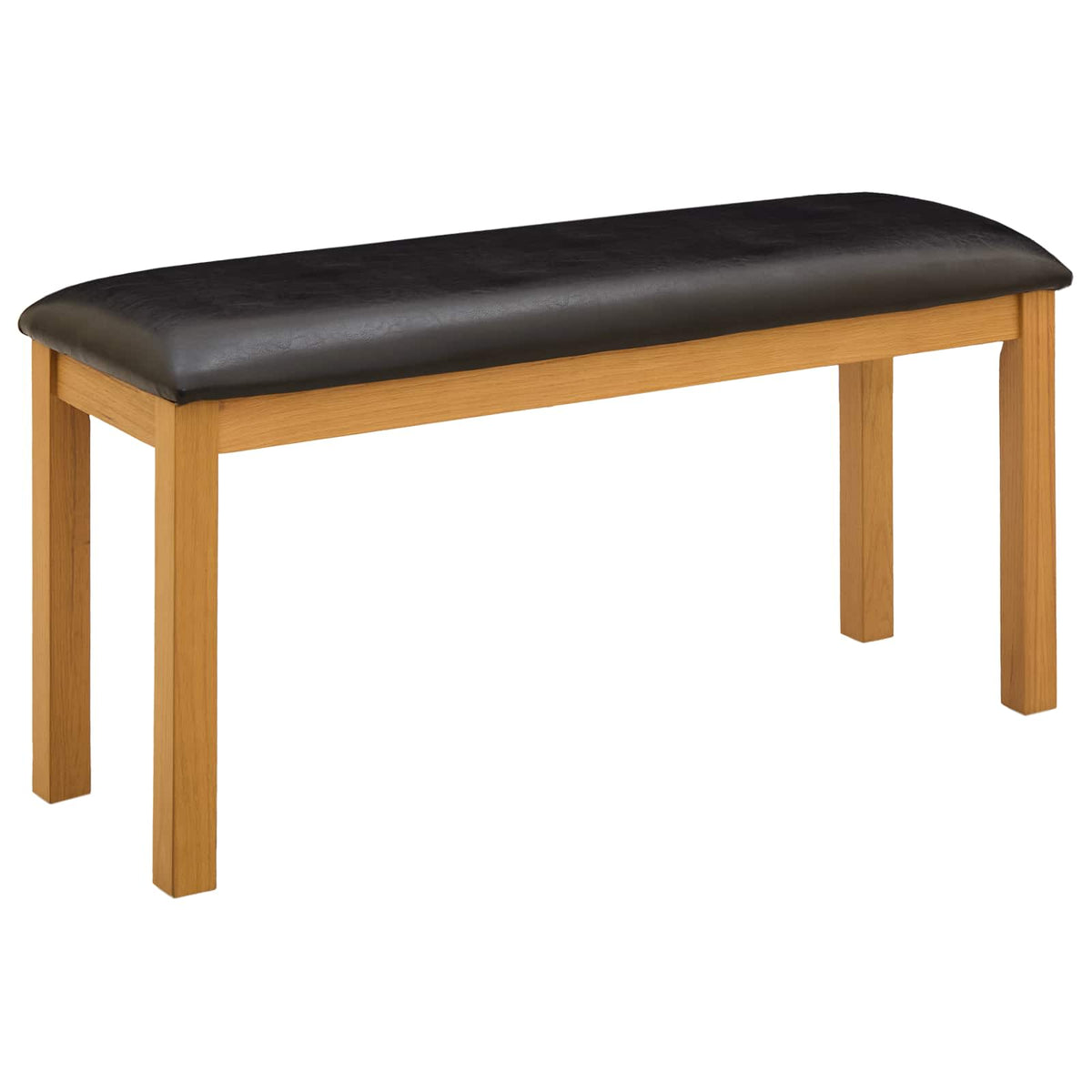Dining Bench 95 x 32 x 45 cm Solid Oak Wood Grey with black cushion