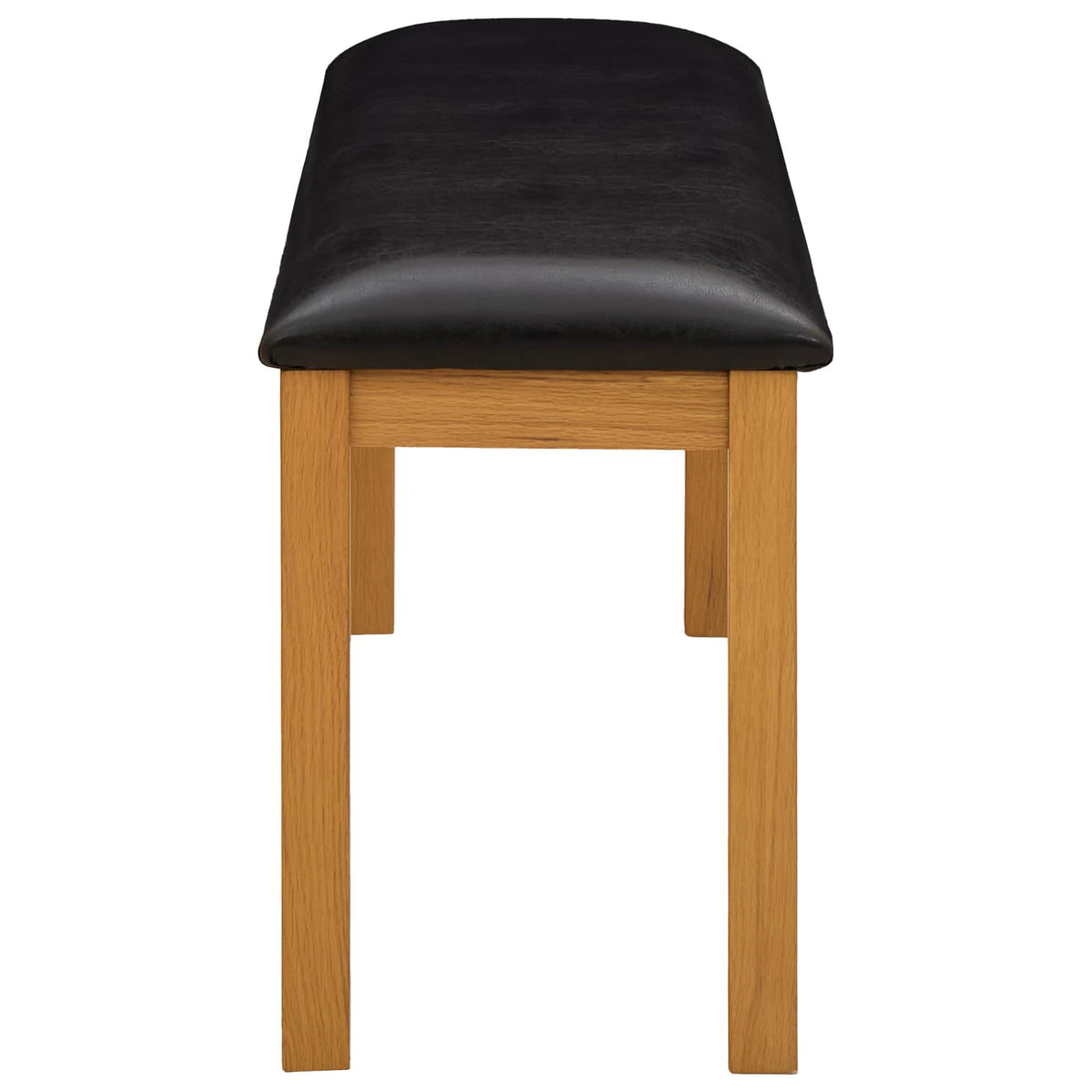 Dining Bench 95 x 32 x 45 cm Solid Oak Wood Grey with black cushion
