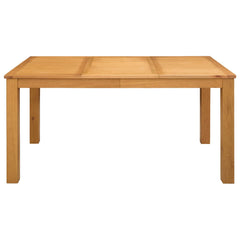 vidaXL Dining Table 150 x 85 x 75 cm Solid Oak Wood Natural 2