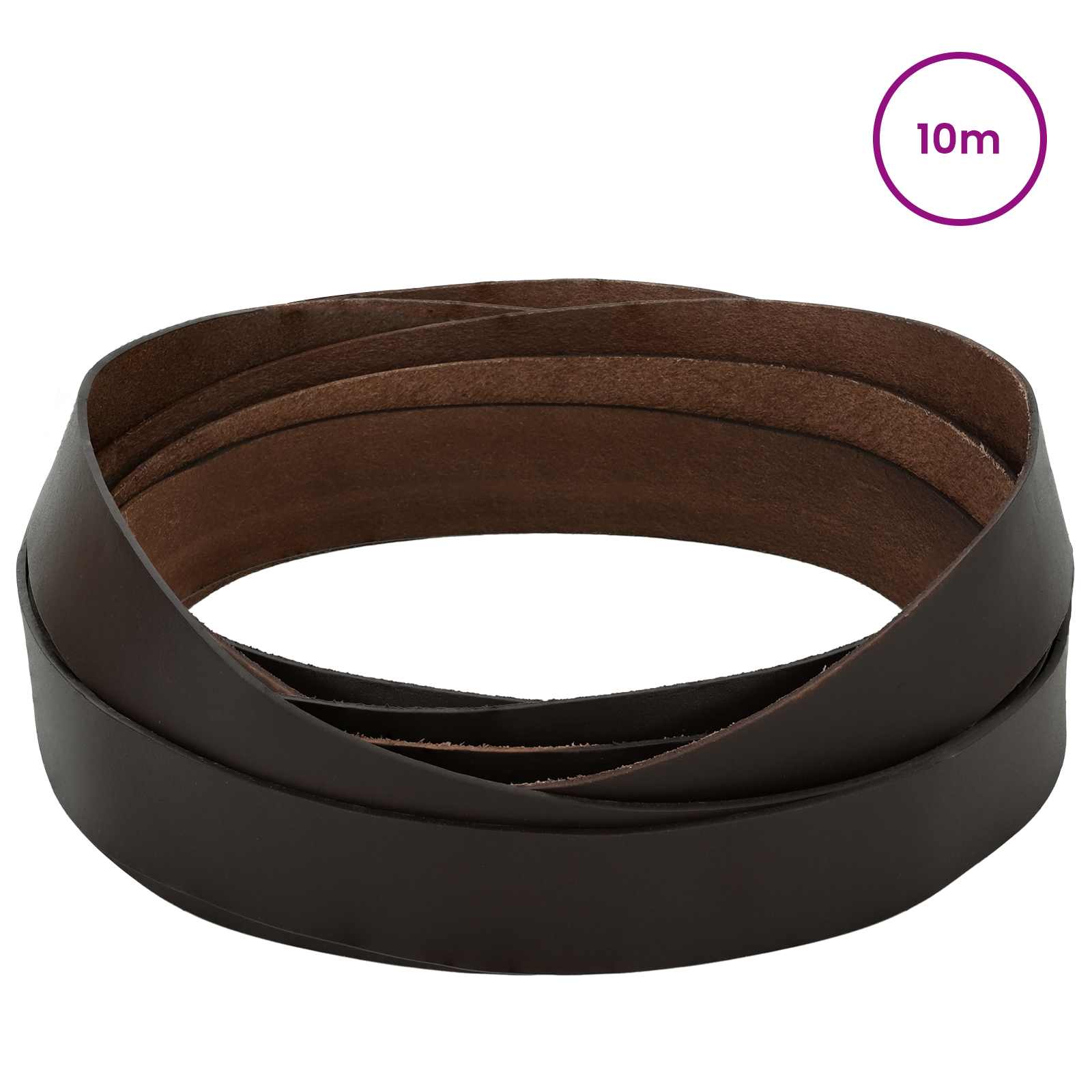 vidaXL Leather Strap 1 Dark Brown 1000 x 2.5 cm Leather 2