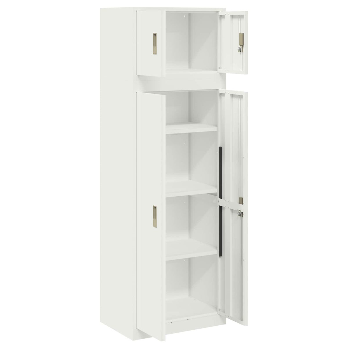 Storage Cabinet 2 pcs 60 x 40 x 220 cm Steel Lockable White 140 cm