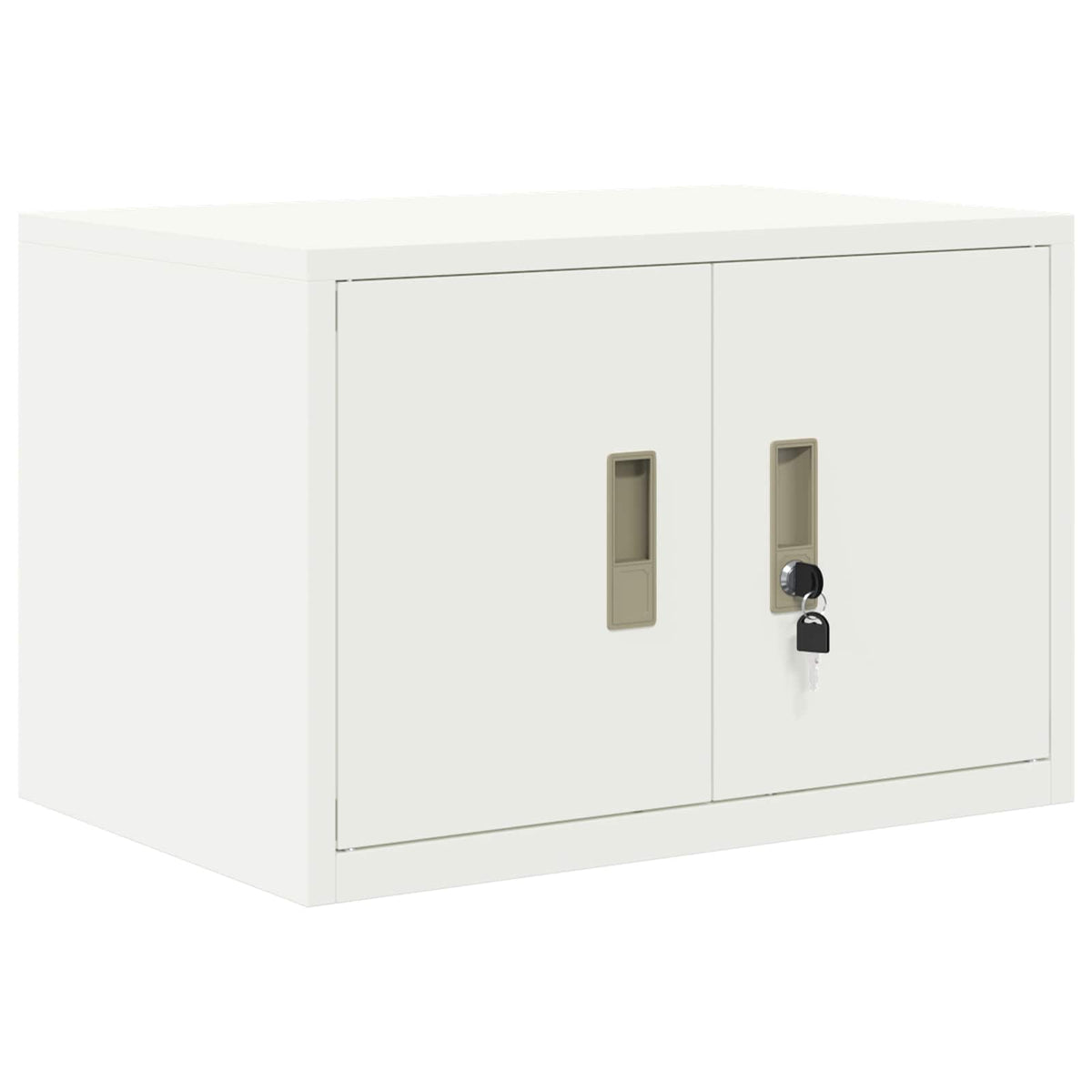 Storage Cabinet 2 pcs 60 x 40 x 220 cm Steel Lockable White 140 cm