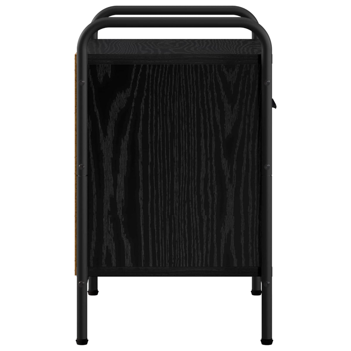Bedside Cabinet Black Oak Engineered Wood, image 5