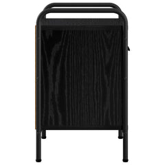 Bedside Cabinet Black Oak Engineered Wood, image 5