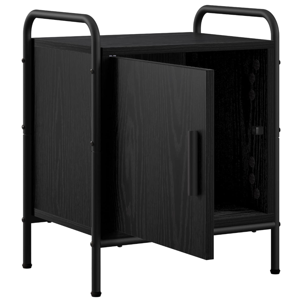 vidaXL Bedside Cabinet Black Oak 40 x 30 x 50 cm Engineered Wood 3