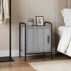 Bedside Cabinet Engineered Wood in Grey Sonoma