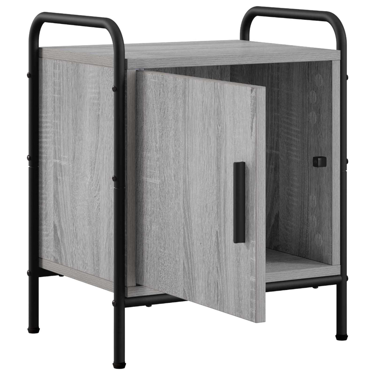 vidaXL Bedside Cabinet Grey Sonoma 40 x 30 x 50 cm Engineered Wood 3