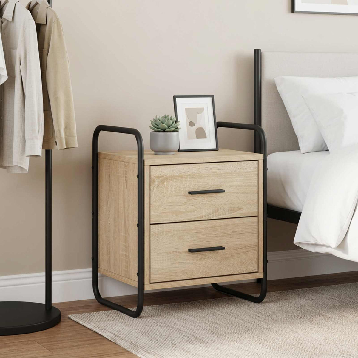 Hanging Bedside Cabinet 40 x 30 x 50 cm Sonoma oak 1