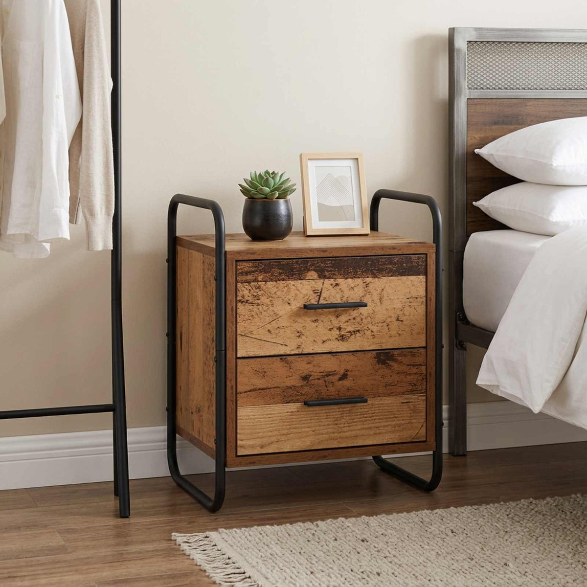 Hanging Bedside Cabinet 40 x 30 x 50 cm Old wood 1