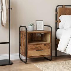 Hanging Bedside Cabinet 40 x 30 x 50 cm Old wood 1