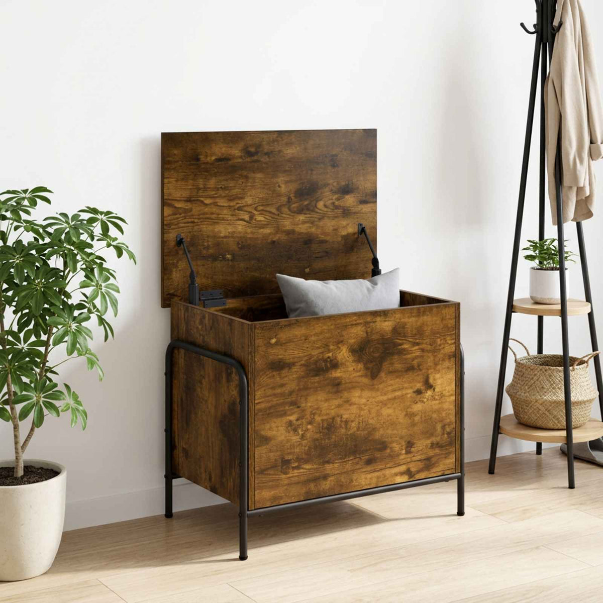 Storage Box Engineered Wood 60 x 40 x 49.5 cm Smoked oak