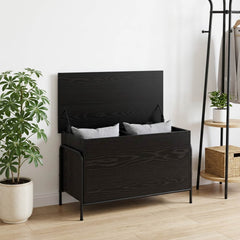 Storage Box Engineered Wood 80 x 40 x 49.5 cm Black oak