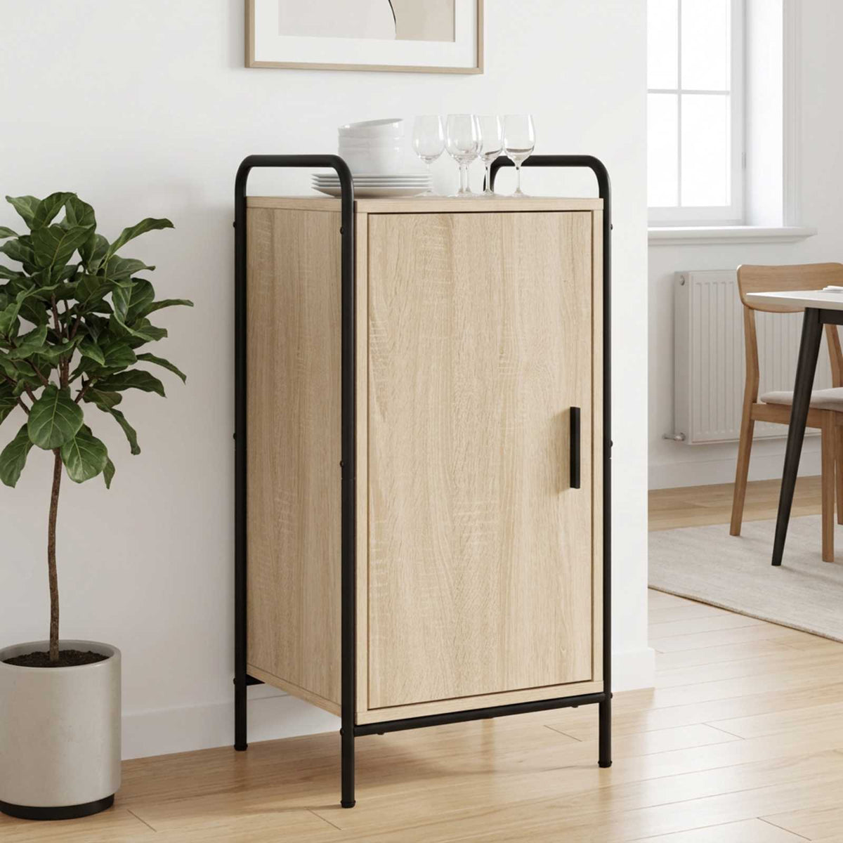 Sideboard 40 x 33 x 80.5 cm Engineered Wood with 1 Door Sonoma oak