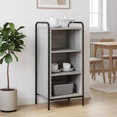 Sideboard 40 x 33 x 80.5 cm Engineered Wood with 2 Shelves Grey sonoma