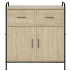 Sideboard 73 x 33 x 81 cm Engineered Wood with 2 Drawers & 2 Doors Sonoma oak