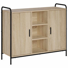 Sideboard 98.5 x 33 x 81 cm Engineered Wood Sonoma oak with 2 door & 2 shelves