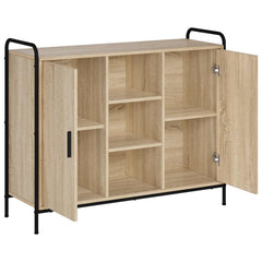 Sideboard 98.5 x 33 x 81 cm Engineered Wood Sonoma oak with 2 door & 2 shelves